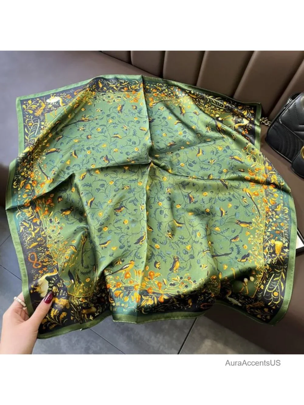 100% Pure Mulberry Silk Square Scarf 26